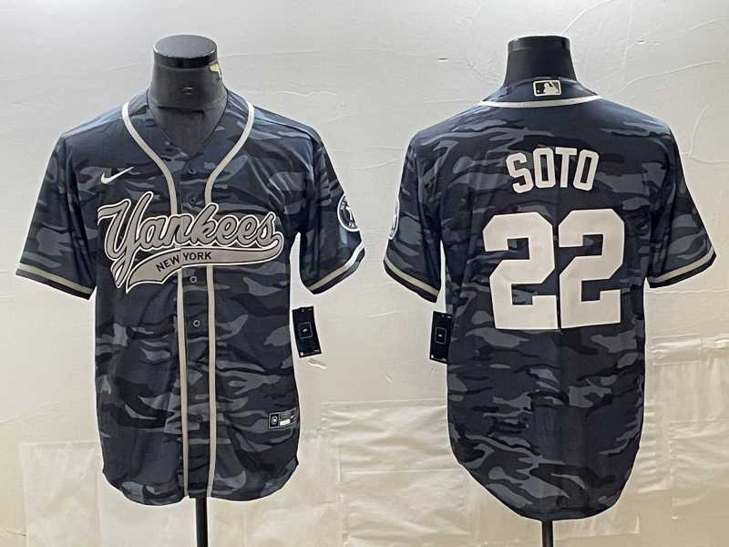 Men's New York Yankees #22 Juan Soto Grey Camo Cool Base With Patch Stitched Baseball Jersey,We sell and wholesale Men's New York Yankees #22 Juan Soto Grey Camo Cool Base With Patch Stitched Baseball Jersey on line form chian!